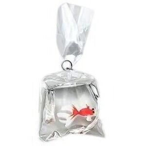 Boutique Goldfish in Bag Necklace Women OS Black Orange Kitsch Novelty Pendant